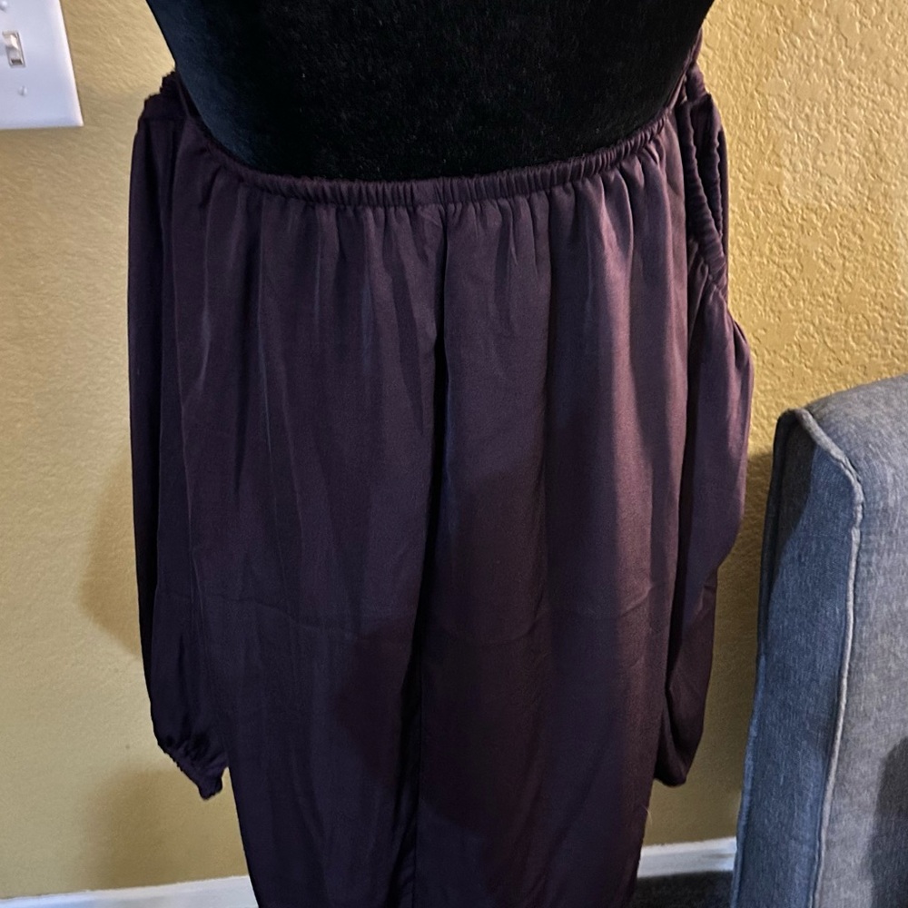 New with tags short burgundy strapless with sleeves attached dress